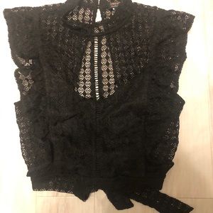 Black Crochet Crop Top - Forever 21
